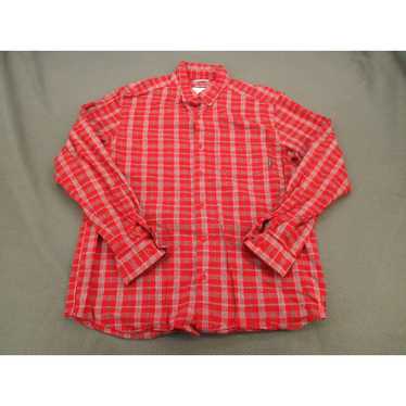 Vintage Columbia Shirt Adult Medium Red Plaid Lon… - image 1