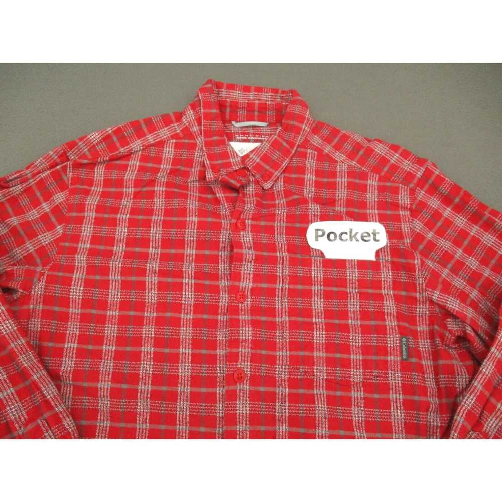 Vintage Columbia Shirt Adult Medium Red Plaid Lon… - image 2