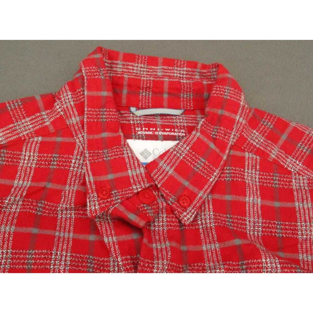 Vintage Columbia Shirt Adult Medium Red Plaid Lon… - image 3