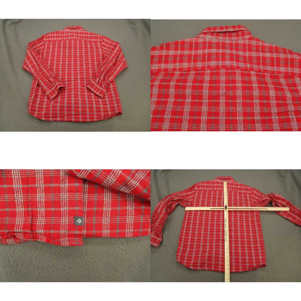 Vintage Columbia Shirt Adult Medium Red Plaid Lon… - image 4