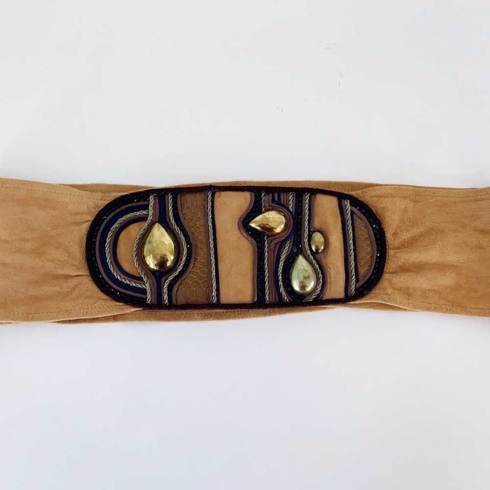 Vintage Southwestern navajo boho wide belt - image 1