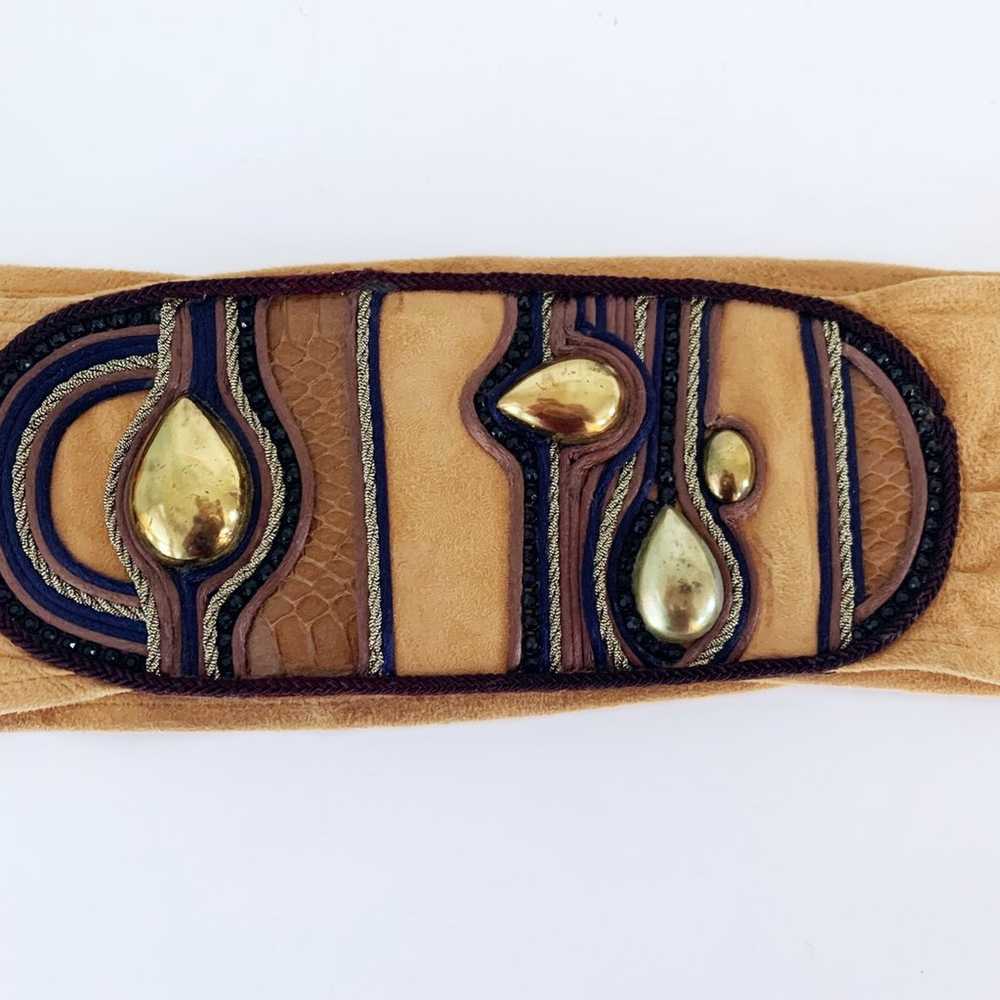 Vintage Southwestern navajo boho wide belt - image 5