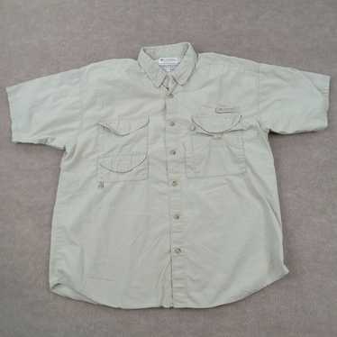 Vintage Columbia PFG Shirt Mens Medium Beige Butt… - image 1