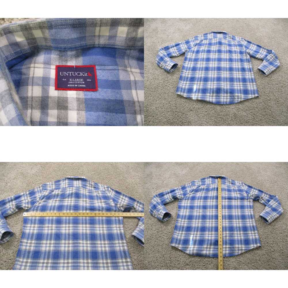 UNTUCKit UNTUCKit Shirt Mens XL Blue Button Up Pl… - image 4