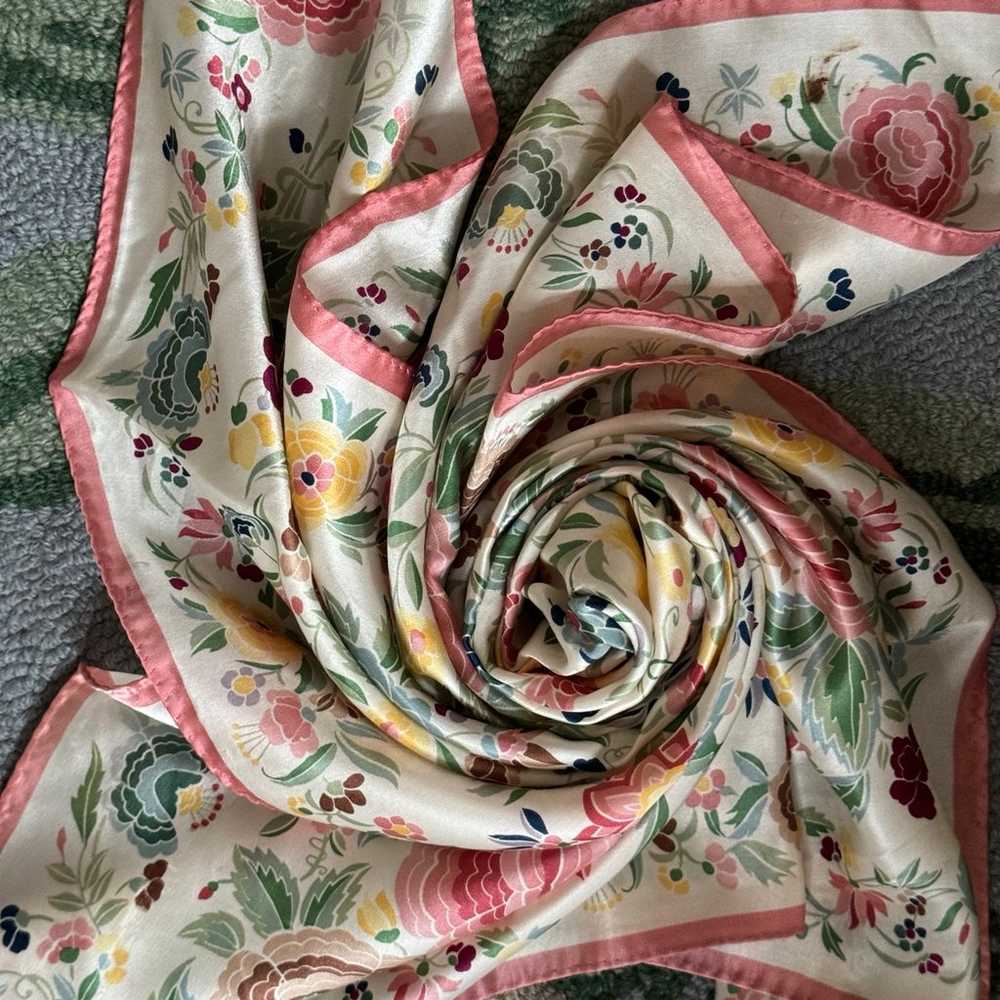 Vintage Smithsonian Institution Silk Scarf – Spri… - image 7