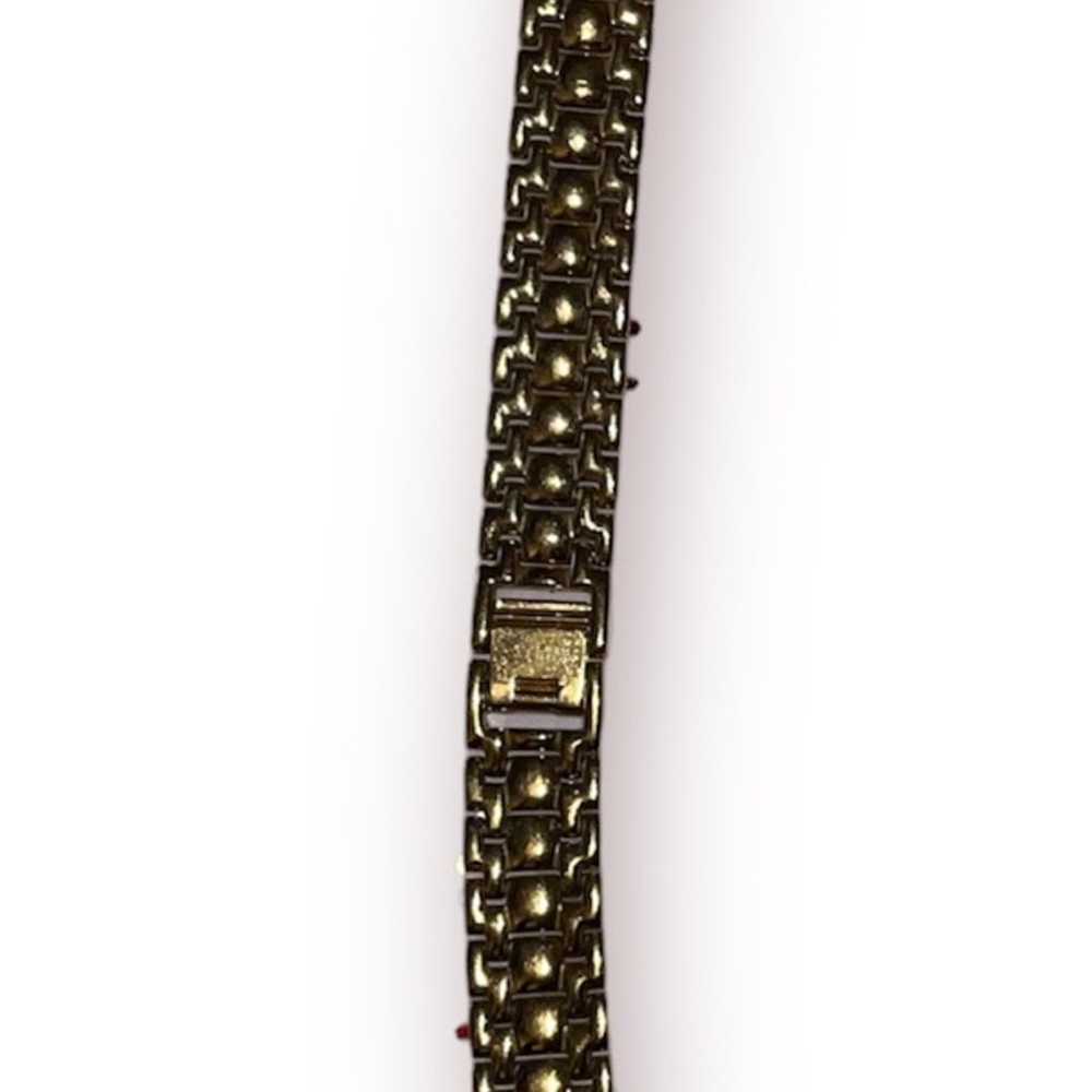 Bulova watch gold with pearl face - image 2