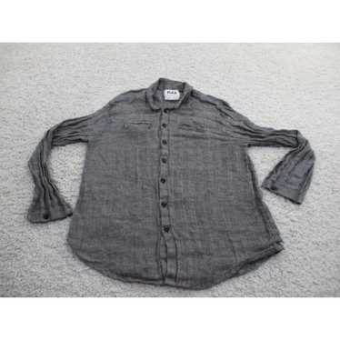 flax Flax Shirt Womens Small Black Top Long Sleev… - image 1