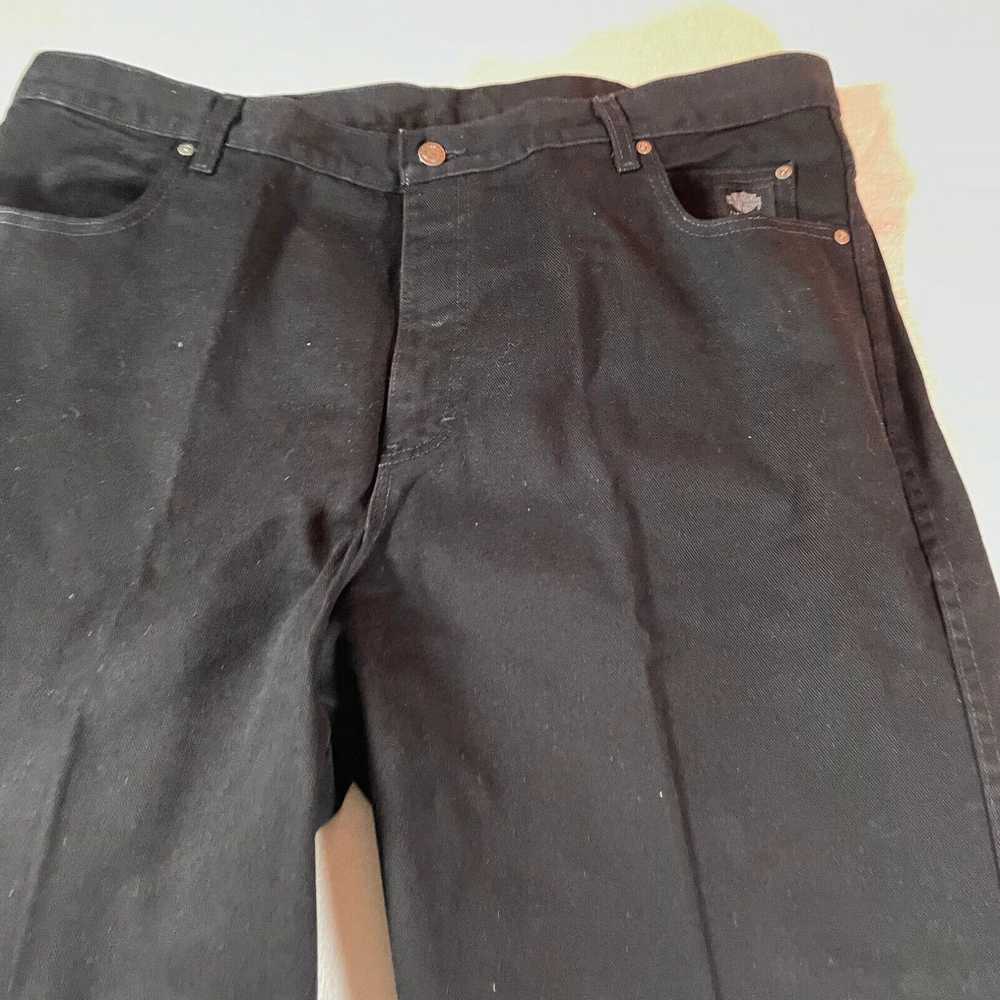 Harley Davidson Baggy Jeans Mens 42 Black Y2K Gru… - image 2