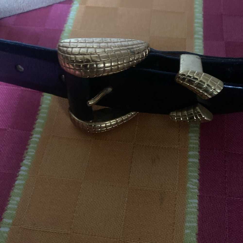 Vintage 1980s Ellen Tracey leather belt - image 4