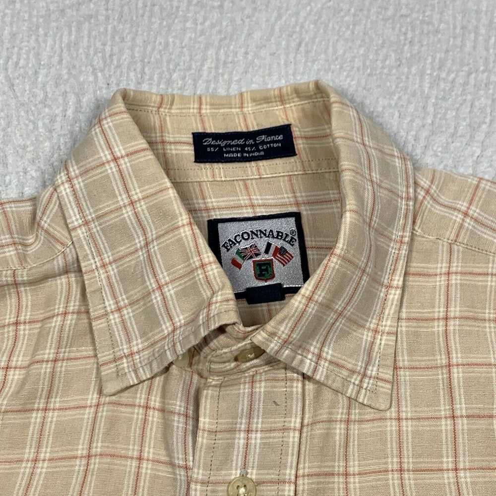 Vintage Vintage Faconnable Shirt Mens Medium Brow… - image 3