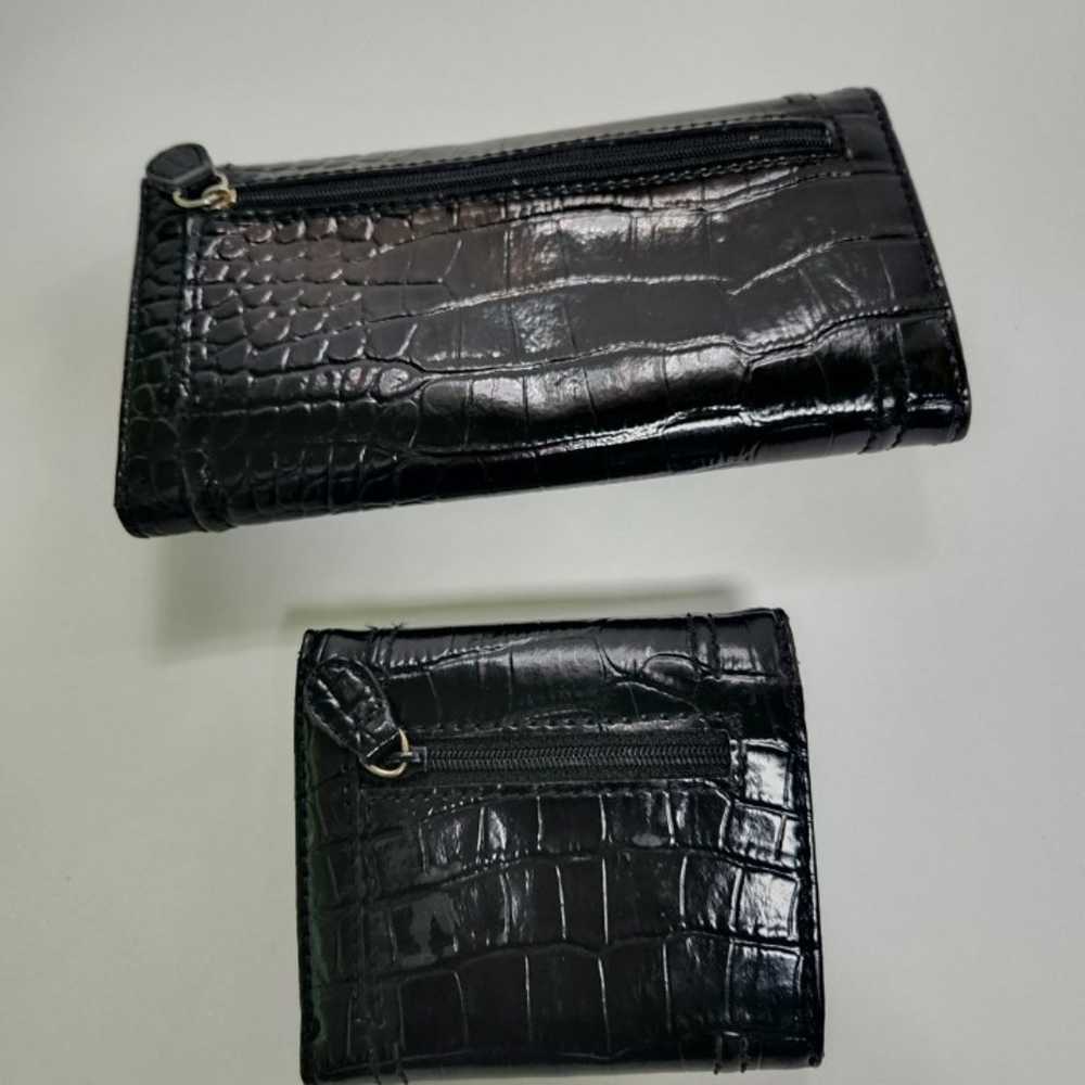 Liz Claiborne Vintage Set Of 2 Black Faux Croc Wa… - image 2