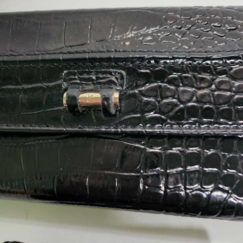 Liz Claiborne Vintage Set Of 2 Black Faux Croc Wa… - image 3