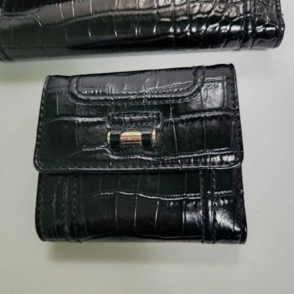 Liz Claiborne Vintage Set Of 2 Black Faux Croc Wa… - image 4