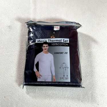 Vintage Vintage Thermal Underwear Set Mens 2XL Bl… - image 1