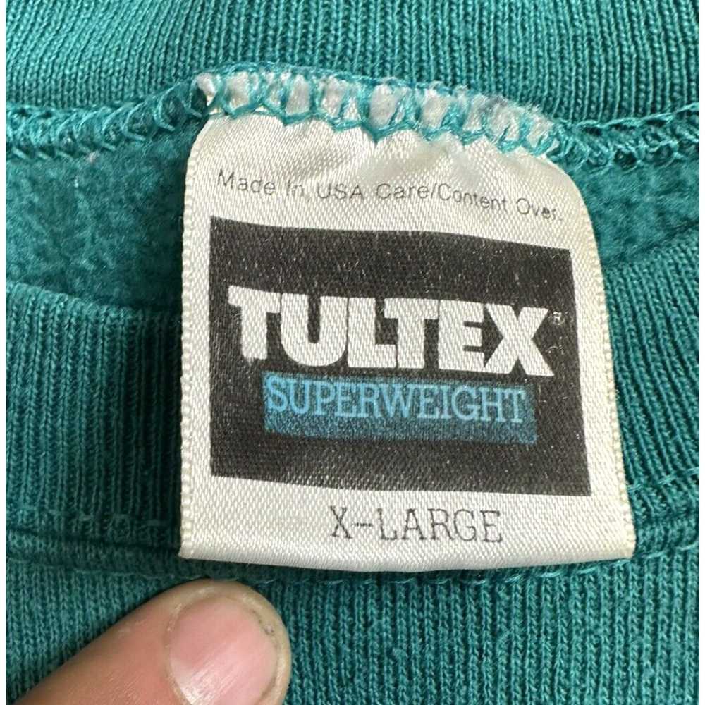 Tultex Vintage 90’s Tultex Men’s Blank Green Crew… - image 2