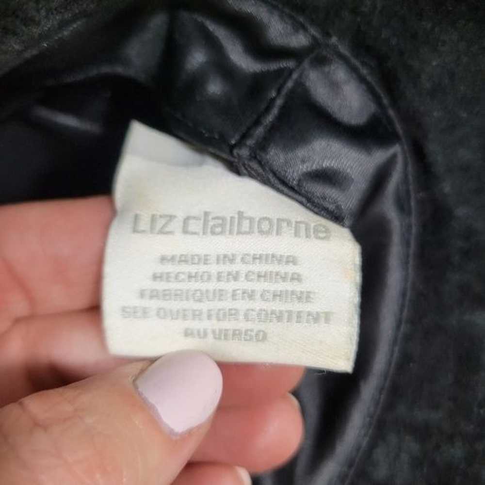 Vintage LIZ CLAIBORNE black suede leather bucket … - image 6