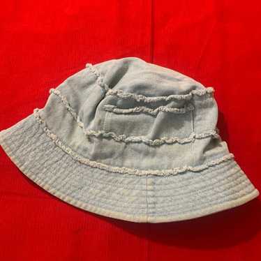 Vintage Ben Berger light blue denim bucket hat wit