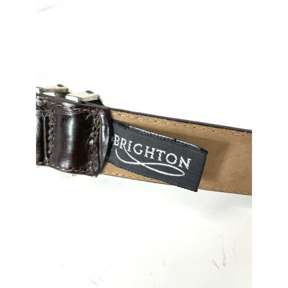 Vintage Brighton Brown Croc Embossed Leather Belt… - image 3