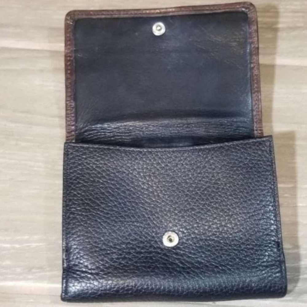 BRIGHTON vintage wallet brown black leather - image 2