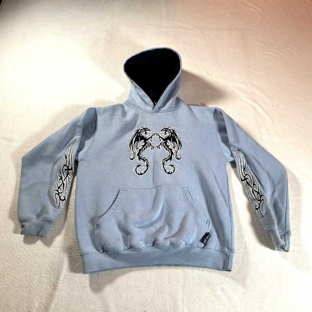 Vintage Vintage Y2K Hoodie Womens Large Blue Drag… - image 1