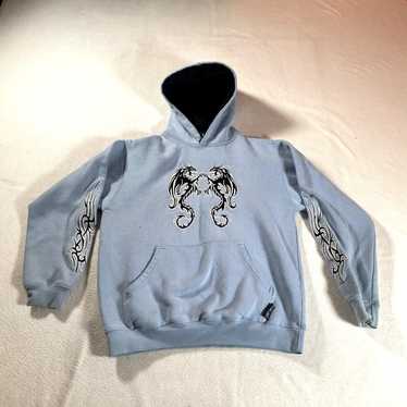 Vintage Vintage Y2K Hoodie Womens Large Blue Drag… - image 1