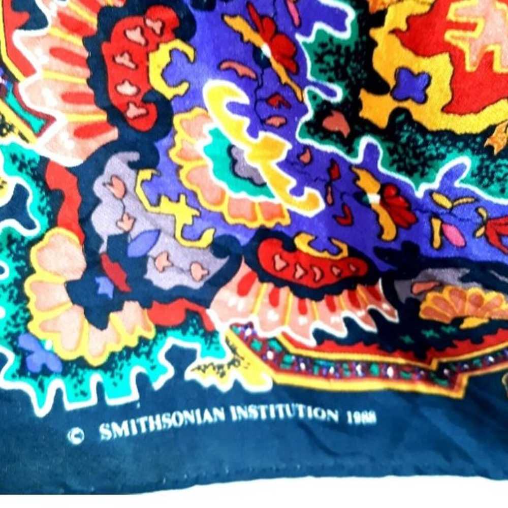 Vintage Smithsonian Institute Silk Scarf Large Sq… - image 6