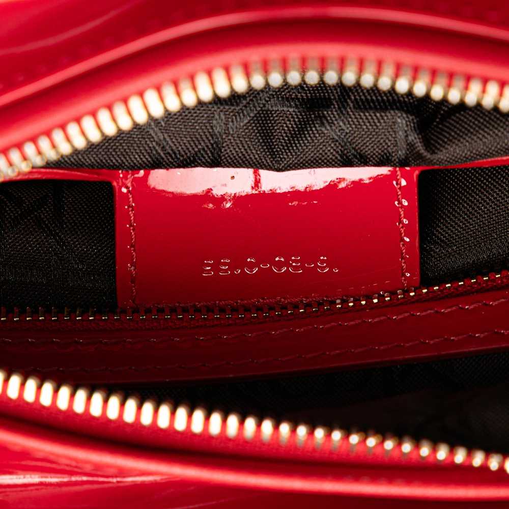 Red Dior Medium Patent Cannage Lady Dior Satchel - image 7