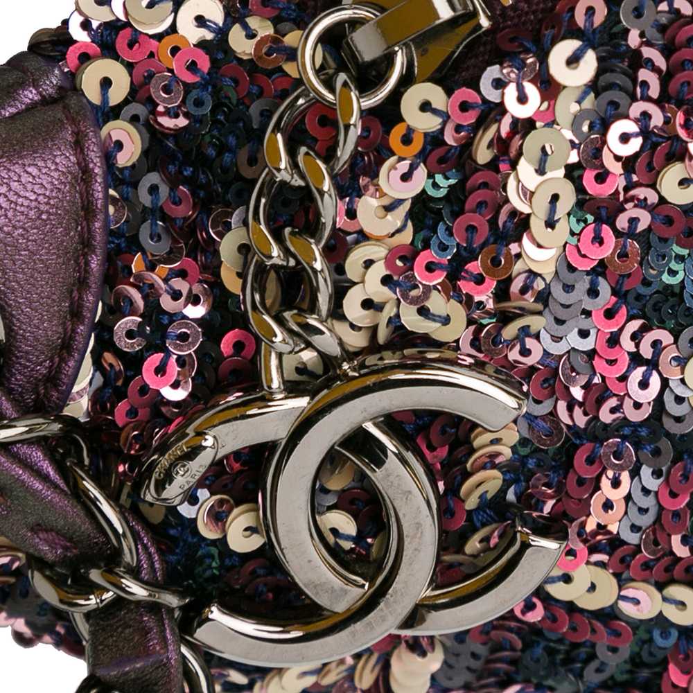 Purple Chanel Sequin and Metallic Lambskin Belt B… - image 10