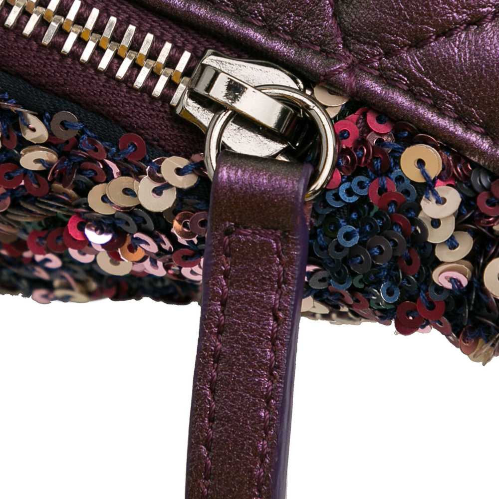 Purple Chanel Sequin and Metallic Lambskin Belt B… - image 9