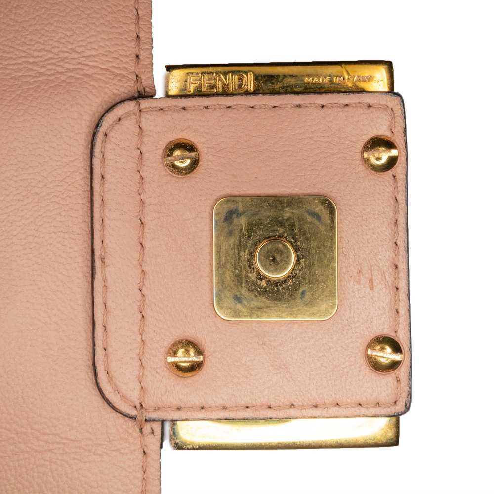 Pink Fendi Mini Embossed Zucca Baguette Satchel - image 10