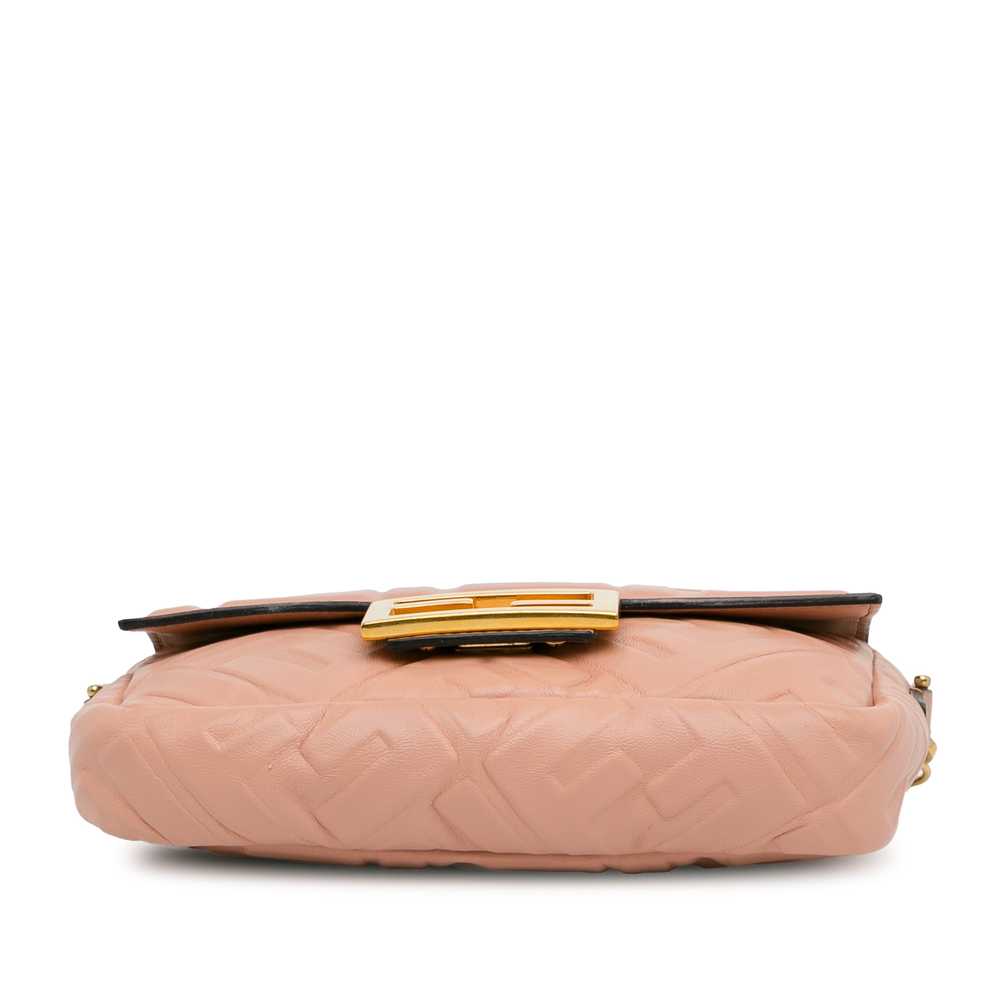 Pink Fendi Mini Embossed Zucca Baguette Satchel - image 4