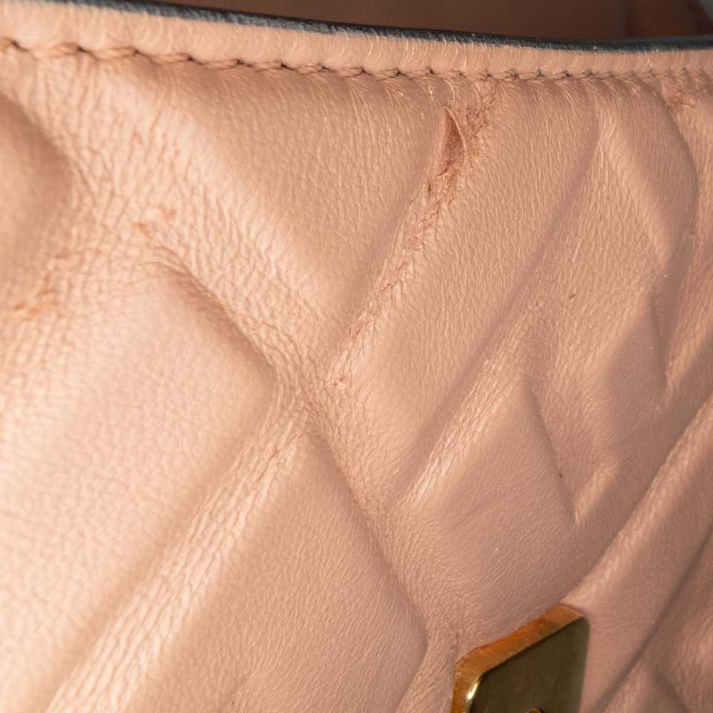 Pink Fendi Mini Embossed Zucca Baguette Satchel - image 9