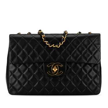 Black Chanel Maxi XL Classic Lambskin Single Flap… - image 1