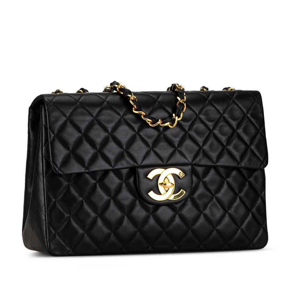 Black Chanel Maxi XL Classic Lambskin Single Flap… - image 2