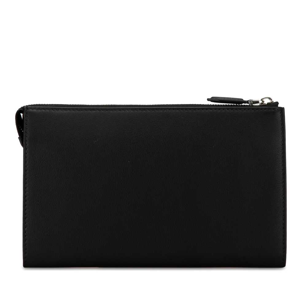 Black Ferragamo Leather Logo Clutch - image 3