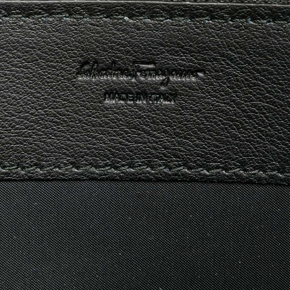 Black Ferragamo Leather Logo Clutch - image 6