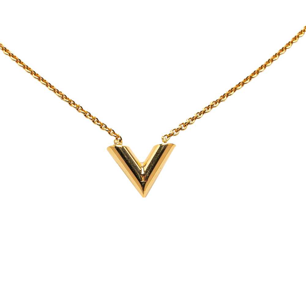 Gold Louis Vuitton Gold Plated Essential V Neckla… - image 1