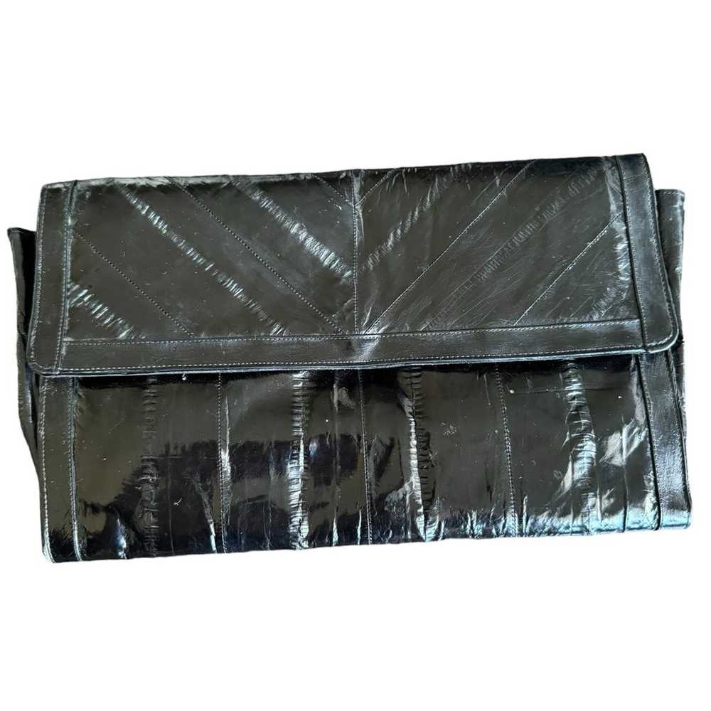 Vintage Black Eel skin clutch - image 1