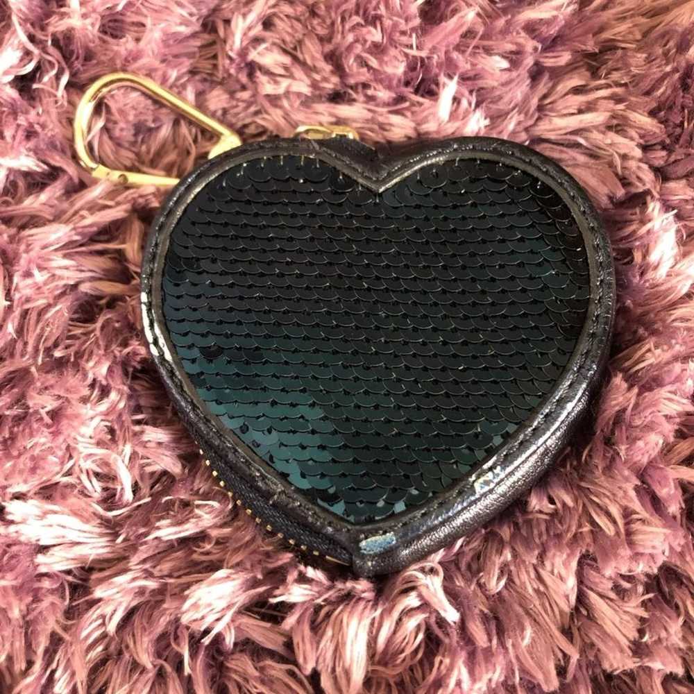 Coach Blue Sequin Heart Coin Purse - image 2