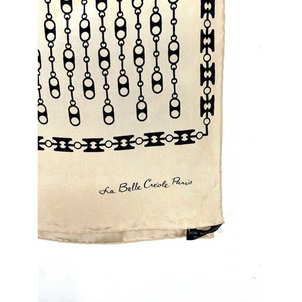 VTG La Bella Creole Paris Silk Beige Black Chain … - image 4