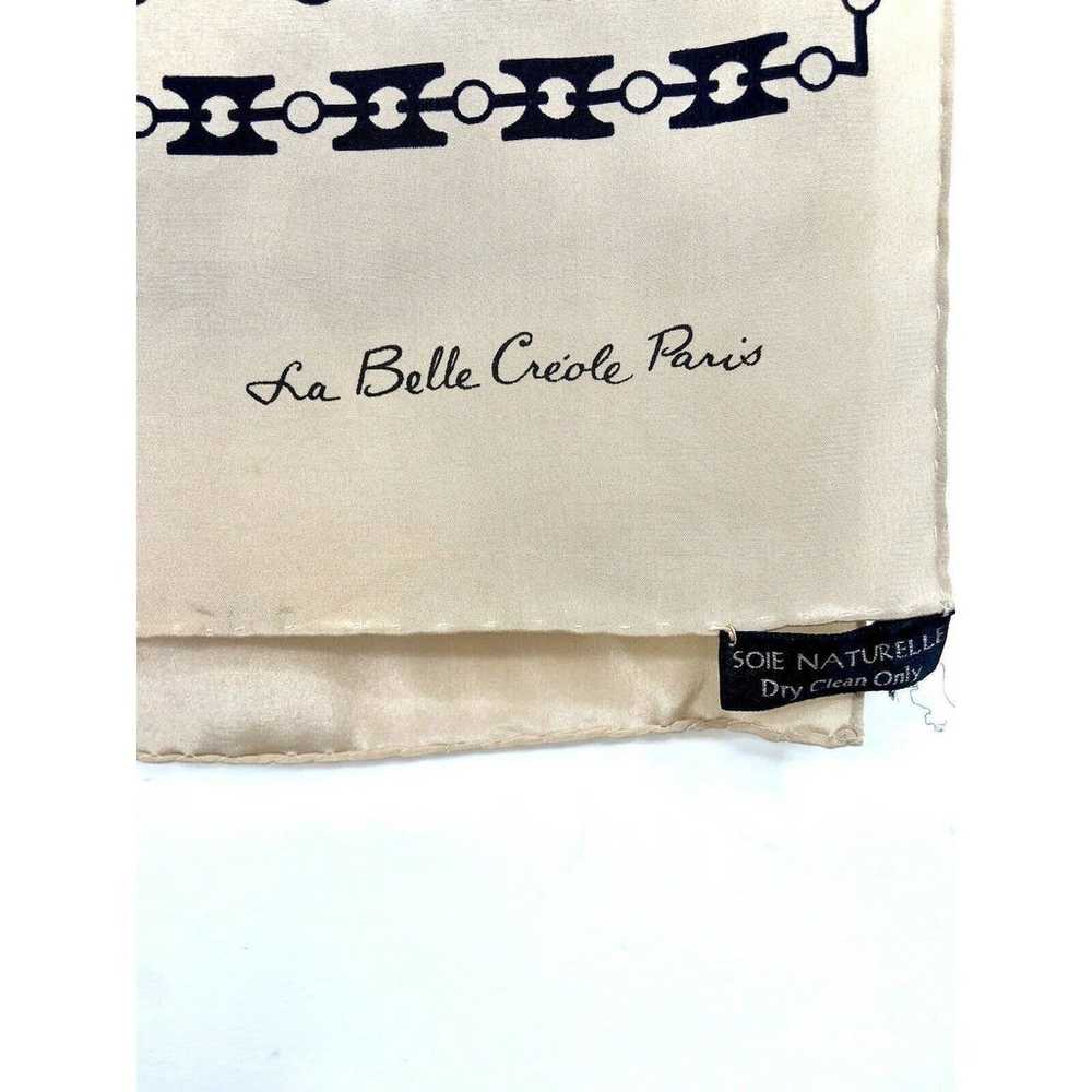 VTG La Bella Creole Paris Silk Beige Black Chain … - image 5