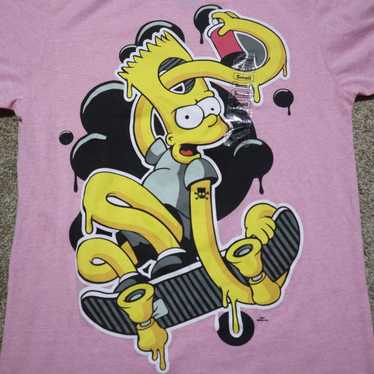 Vintage *NEW* The Simpsons Pink Bart Short Sleeve… - image 1