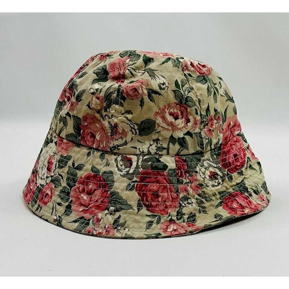 VTG Y2K Garden Party Country Floral Canvas Bucket… - image 2