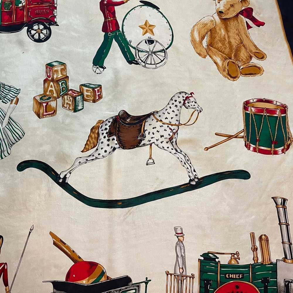 Vintage Echo 100% Silk Scarf Holiday Toys - image 10