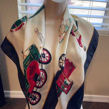 Vintage Echo 100% Silk Scarf Holiday Toys - image 1