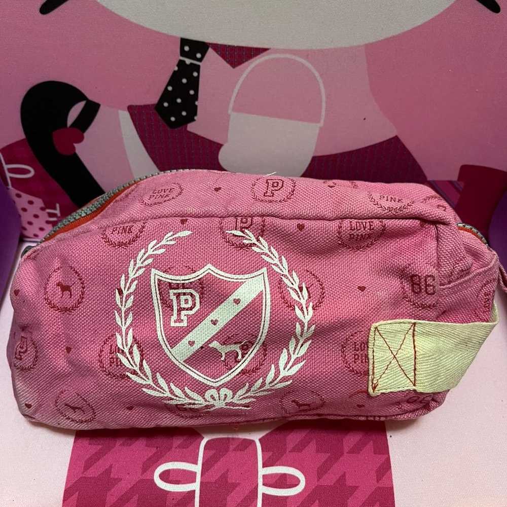 VINTAGE VICTORIA SECRET PINK MAKEUP BAG - image 1