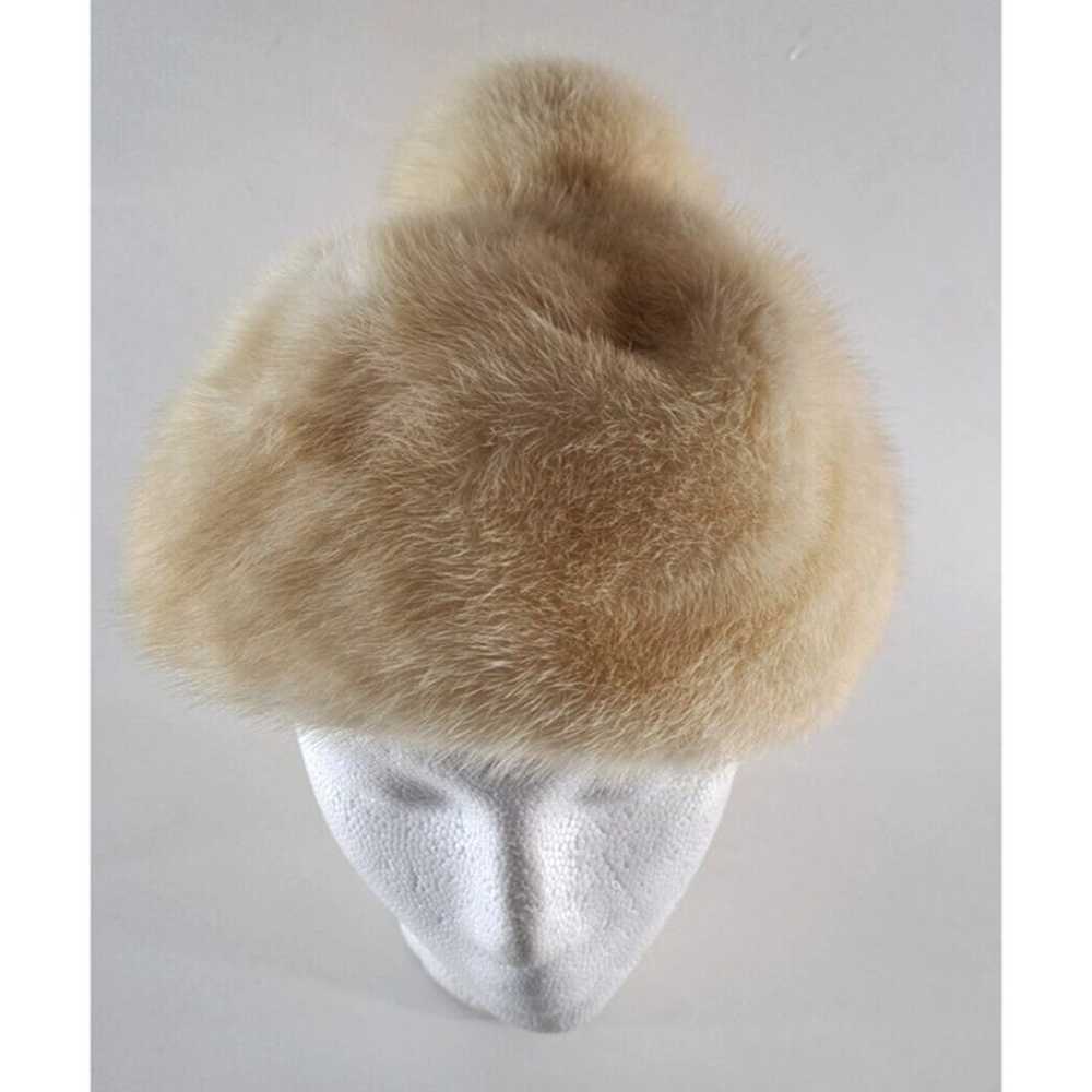 Vintage Women's Fur Hat Ivory Winter Adolfo Reali… - image 1