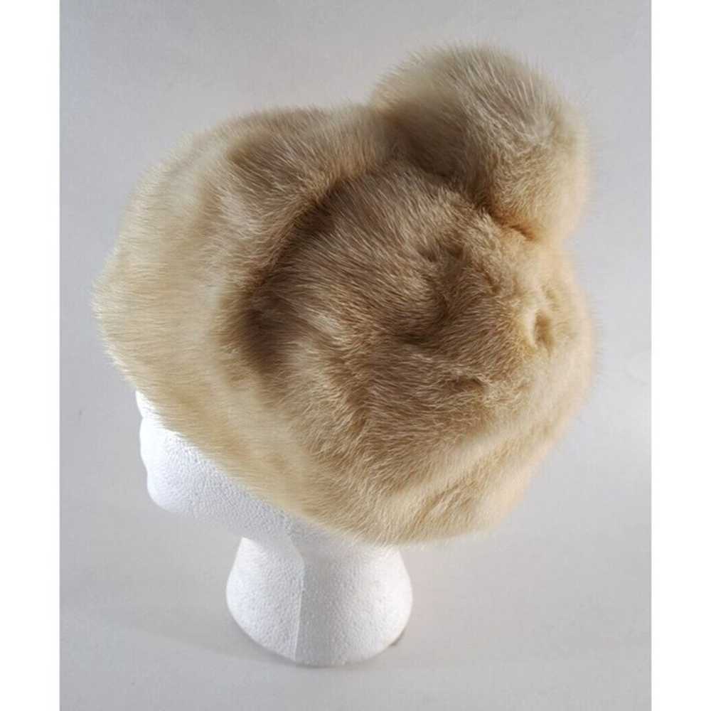 Vintage Women's Fur Hat Ivory Winter Adolfo Reali… - image 2