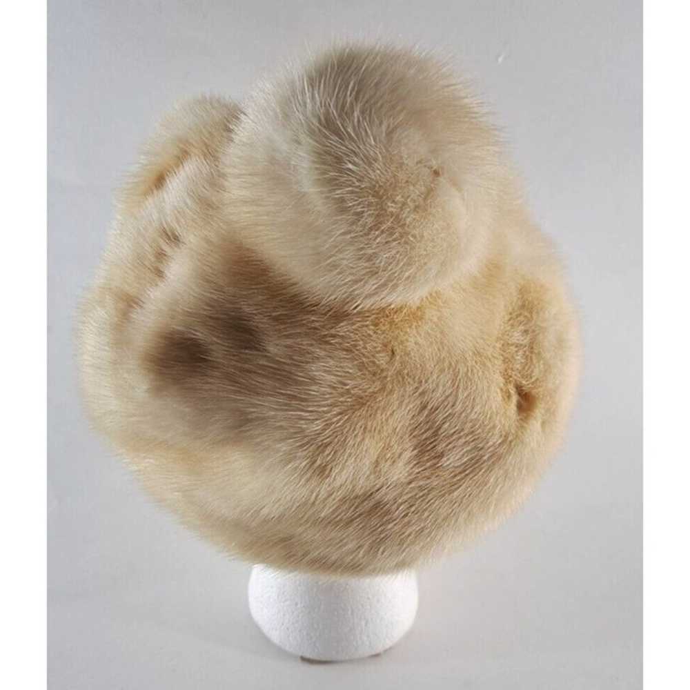 Vintage Women's Fur Hat Ivory Winter Adolfo Reali… - image 3