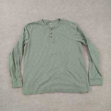 Vintage Sonoma Shirt Mens Large Green Henley Long… - image 1